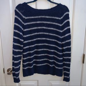 Forever 21 navy blue and white striped sweater